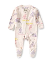 Burt's Bees Baby Girls Long Sleeves Yogi Elephants Sleep & Play Footie
