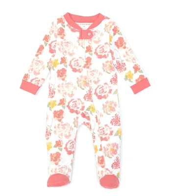 Burt's Bees Baby Girls Newborn-9 Months Rosy Spring Sleep & Play Footie Coverall