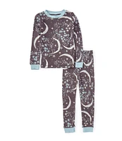 Burt's Bees Little Boys 2T-5T Long Sleeve Celestial Print Pajama Long Sleeve & Matching Pajama Pant Set