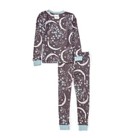 Burt's Bees Little Boys 2T-5T Long Sleeve Celestial Print Pajama Long Sleeve & Matching Pajama Pant Set