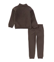 Burt's Bees Little Boys 2T-5T Long Sleeve Quilted Pullover Sweatshirt & Jogger Pant Set