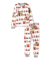 Burt's Bees Little Boys 2T-5T Long-Sleeve Toy Train Pajama T-Shirt & Matching Pajama Pant Set