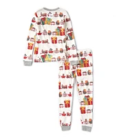 Burt's Bees Little Boys 2T-5T Long-Sleeve Toy Train Pajama T-Shirt & Matching Pajama Pant Set