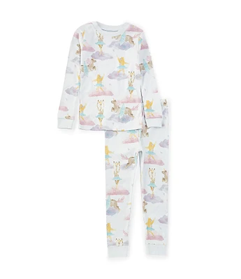 Burt's Bees Little Girls 2T-5T Long Sleeve Dream Ballet Pajama Top & Matching Pajama Pant Set