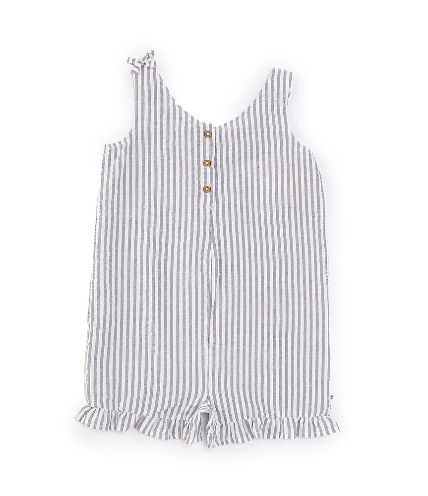 Burt's Bees Little Girls 2T-5T Sleeveless Striped Seersucker Romper