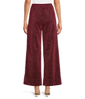 Buru Culotte Woven Metallic High Rise Wide Ankle Leg Pants
