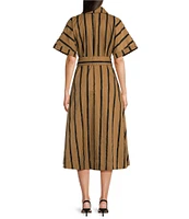Buru Donna A-Line Striped Day Midi Dress