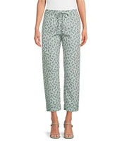 Buru Everyday High Rise Paisley Print Coordinating Ankle Pants