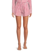 Buru Everyday Stripe Print Elastic Waistband Coordinating Shorts