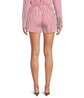 Buru Everyday Stripe Print Elastic Waistband Coordinating Shorts