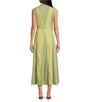 Buru Jester Mock Neckline Sleeveless A-Line Dress