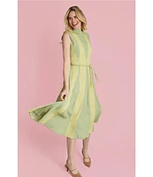 Buru Jester Mock Neckline Sleeveless A-Line Dress