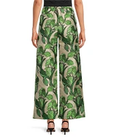 Buru Le Culotte Printed Brocade High Rise Cropped Wide Leg Pants