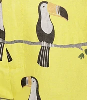 Buru Le Culotte Toucan Print Brocade High Rise Cropped Wide Leg Coordinating Pants