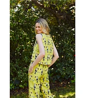Buru Le V Mod Toucan Print V-Neckline Sleeveless Coordinating Top