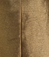 Buru Metallic Shimmer Wide Platter Point Collar 3/4 Sleeve Open Front Mid Length Topper Coat