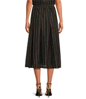 Buru Party Polka Dot Textured Pull-On Pocketed A-Line Coordinating Midi Skirt