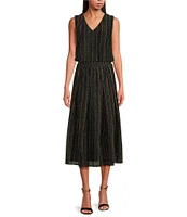 Buru Party Polka Dot Textured Pull-On Pocketed A-Line Coordinating Midi Skirt