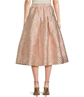 Buru Party Polka Dot Textured Pull-On Pocketed A-Line Coordinating Midi Skirt