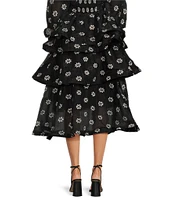 Buru Teagan Tiered Floral Coordinating Midi Skirt