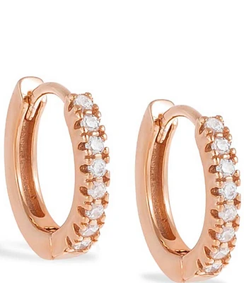 By Adina Eden CZ Crystal Mini Huggie Hoop Earrings