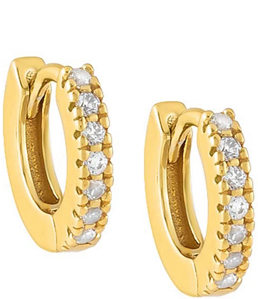 By Adina Eden CZ Mini Crystal Huggie Hoop Earrings