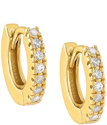 By Adina Eden CZ Mini Crystal Huggie Hoop Earrings