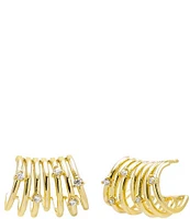 By Adina Eden CZ Multi Row Cage Stud Earrings