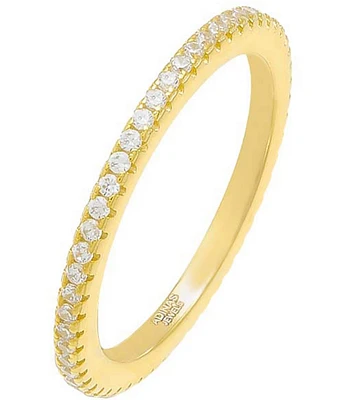 By Adina Eden Micro Pave Eternity Crystal Band Ring