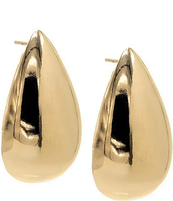 By Adina Eden Solid Chunky Teardrop Hoop Earrings