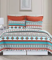 C&F Home Aqua Valley Southwestern Geometric Print Reversible Quilt Mini Set