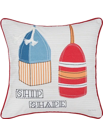 C&F Home Buoy Ship Shape Printed and Applique Throw Pillow