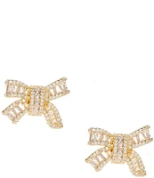 C by Cezanne CZ Pave 3D Bow Earrings