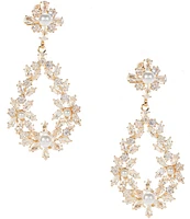 C by Cezanne CZ Wreath Pearl Drop Earrings