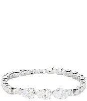 C by Cezanne Pear CZ Silver Tennis Line Bracelet