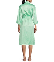 Cabernet Leafy Satin 3/4 Sleeve Coordinating Wrap Robe