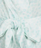 Cabernet Satin 3/4 Sleeve Coordinating Dotted Wrap Robe