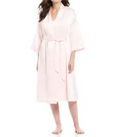 Cabernet Satin Short Wrap Robe