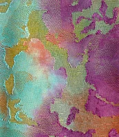 Calessa Burnout Tie-Dye Crew Neck 3/4 Sleeve Asymmetric Hem Tunic
