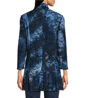 Calessa Drape Neck Long Sleeve Burnout Tie Dye Cardigan