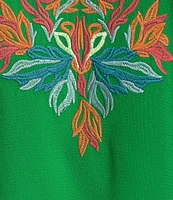 Calessa Embroidered Ruffle Double Layer Short Sleeve Top