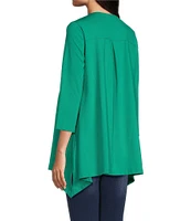 Calessa Embroidered V Neckline 3/4 Sleeve Tunic