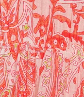 Calessa Paisley V-Neck 3/4 Bishop Sleeve Tiered Maxi Dress