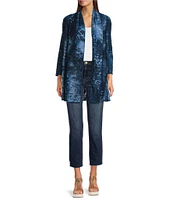 Calessa Petite Size Burnout Knit Open-Front Cardigan