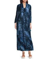 Calessa Petite Size Burnout Knit Open-Front Cardigan