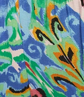 Calessa Plus Size Coordinating Abstract Mosaic Print Wide-Leg Pull-On Pants
