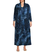 Calessa Plus Size Burnout Knit Open-Front Cardigan