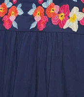 Calessa Plus Size Embroidered Ruffled Double Layer Cap Sleeve Top