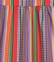 Calessa Plus Size Multi Stripe Split V-Neck Short Ruffle Sleeve Tunic