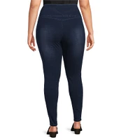 Calessa Plus Size Ponte Delux Denim Knit Leggings